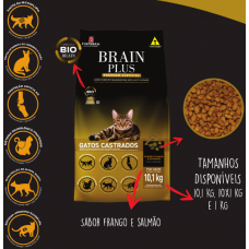 Ração Brain Plus Gatos Castrados 1kg A Granel
