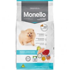 Monello Premium Filhotes Frango, Carne e Ovos Raças Pequenas 10kg