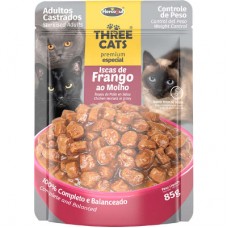 Sachê Three Cats Castrados Frango 85g