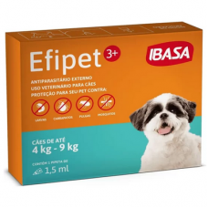 Efipet 3+ Antiparasitário para Cães de até 4kg a 9kg