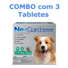 Combo NexGard 10,1 a 25kg 68mg com 3 Tablets