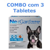 Combo Nexgard 4 a 10kg com 3 Tablets