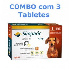 Simparic 20mg 5,1Kg a 10Kg Combo 3 Tabletes