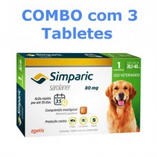 Simparic 80mg 20,1Kg a 40Kg Combo 3 Tabletes