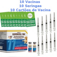 Combo Vacina Elevencell 10 doses + 10 seringas + 10 cartelas