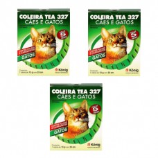 Combo Coleira Antipulgas e Carrapatos Tea Cães e Gatos 33cm 3 Unidades