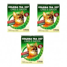 Combo Coleira Antipulgas e Carrapatos Tea Cães e Gatos 33cm 3 Unidades