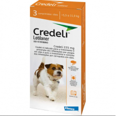 Combo Antipulgas e Carrapatos Elanco Credeli 225mg Cães de 5,5 a 11kg 3 comprimido