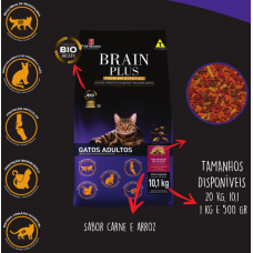 Ração Brain Plus Gatos Adultos 1kg A Granel
