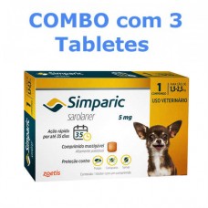 Simparic 5mg 1,3Kg a 2,5Kg Combo 3 Tabletes Simparic 5mg 1,3Kg a 2,5Kg Combo 3 Tabletes